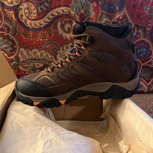 Merrell Moab Vertex Mid WP SR Work Hiking Boots, Steel Toe, Mens 8 (Womens 10)